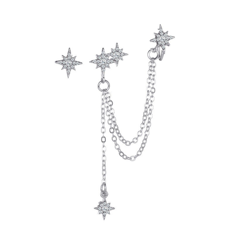 Stylish Personality Pair Star-shaped Earrings Tassels For Women