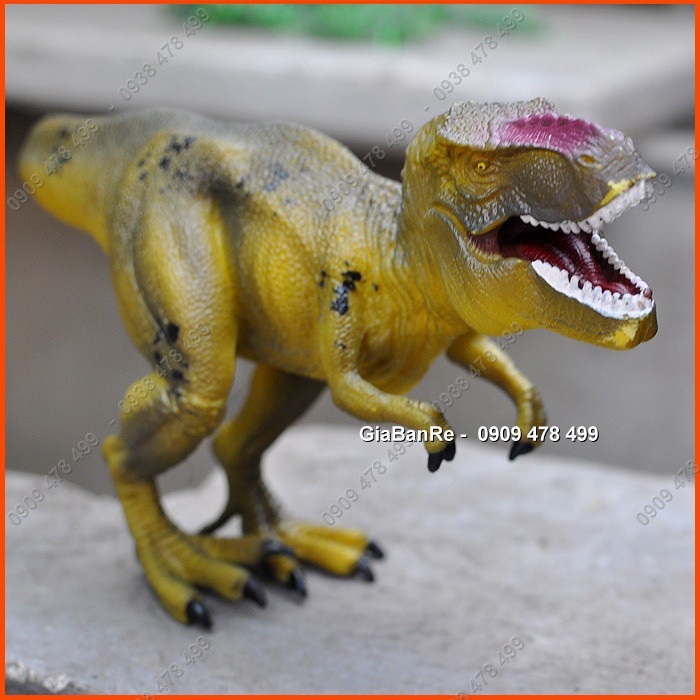 Mô Hình Khủng Long Bạo Chúa T-Rex Xanh Vàng Chấm Đen - Dài 23cm  - 77322