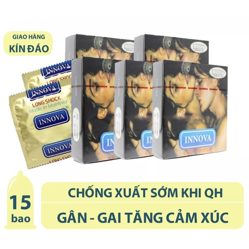 [Cam kết che tên] COMBO 05 HỘP BAO CAO SU MALAYSIA INNOVA GÂN GAI, KÉO DÀI THỜI GIAN