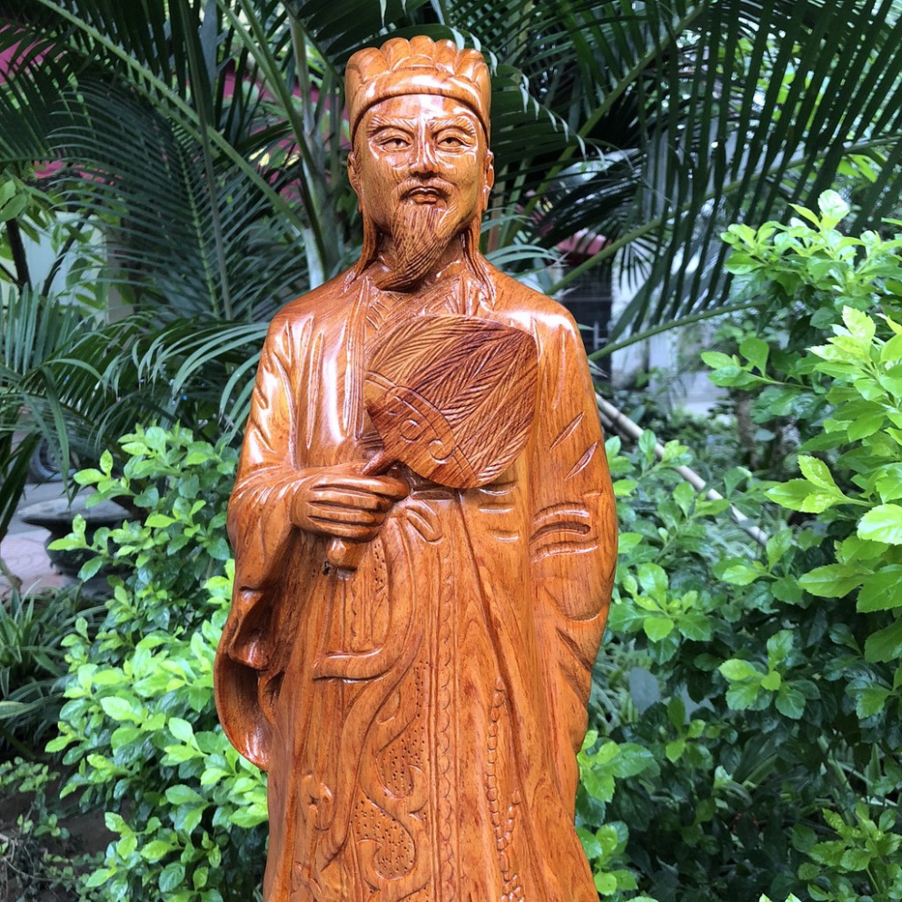 Tượng Gỗ Khổng Minh Gia Cát Lượng Cao 30 Cm