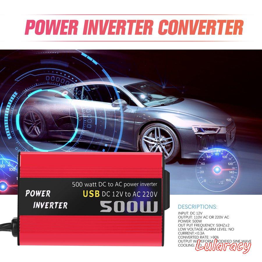 Bộ Chuyển Đổi Nguồn Điện 500w Dc Sang Ac Dc 12v Sang 110v 220v Ac Cho Xe Ô Tô | BigBuy360 - bigbuy360.vn