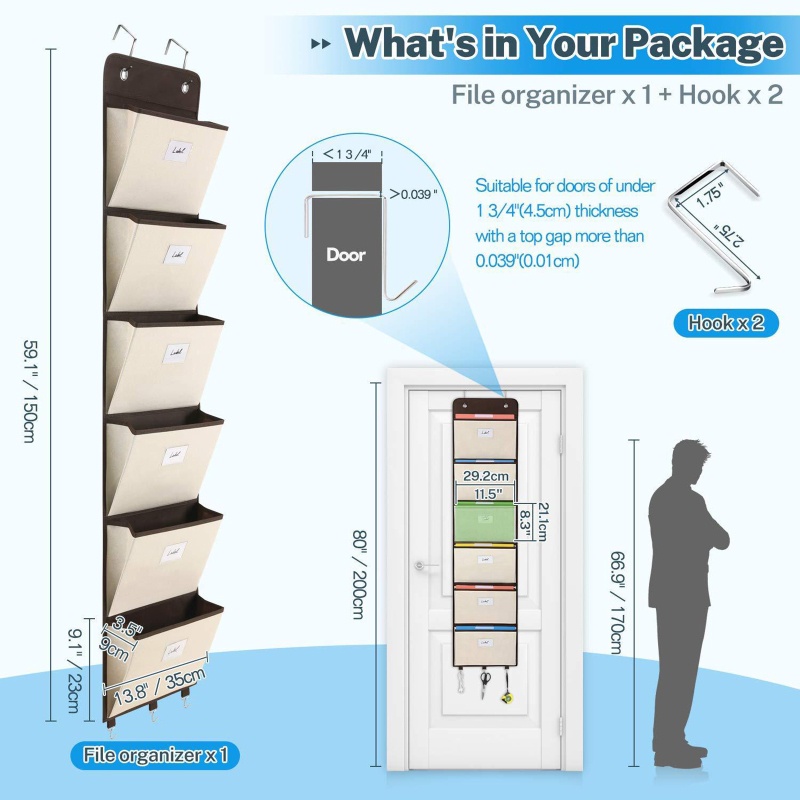 Khay Đựng Tài Liệu / Tạp Chí 6 Ngăn Gắn Tường Tiện Dụng