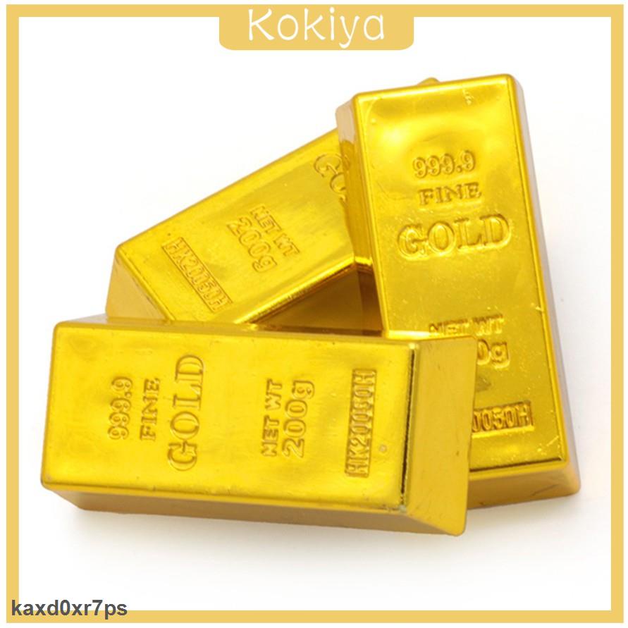 Cam Kết Hàng Như Hình Set 4 thỏi vàng giả làm đạo cụ trang trí bằng nhựa
