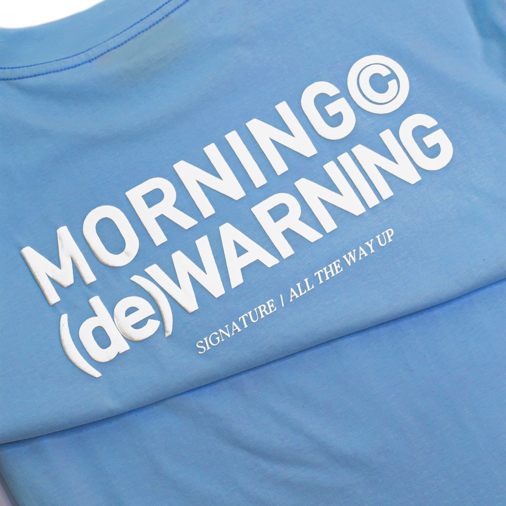 Áo thun Morning Warning OG Sky Blue -  Áo Thun Unisex Form Rộng Tay Lỡ Oversize Cotton 100% Local Brand