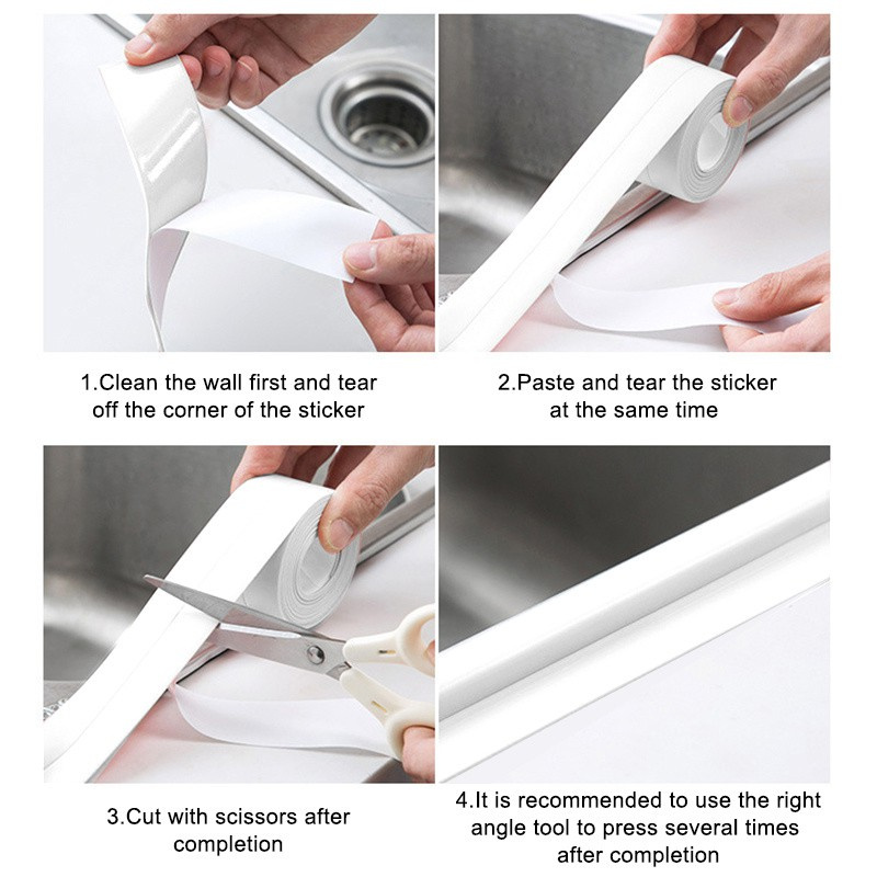 Wall corner window bath tape sealing strips pvc kitchen waterproof wall sticker self-adhesive seam toilet