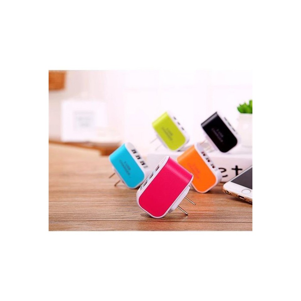Củ sạc điện thoại 3 cổng USB mới đa màu sắc