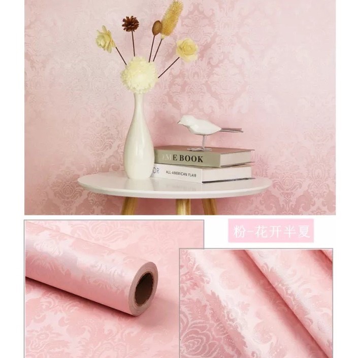 1M x 45cm Giấy dán tường có sẵn keo châu âu hoa văn nổi dày