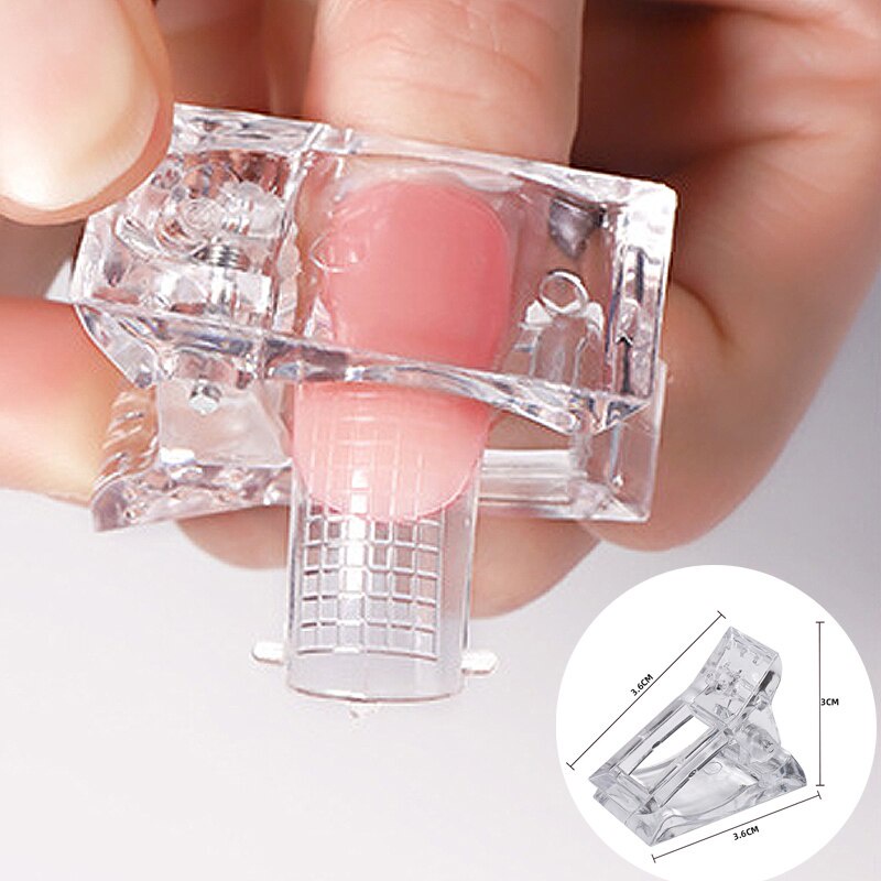 Kẹp nhựa trong suốt cố định móng tay DIY