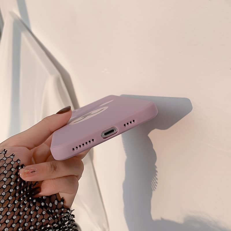 Ốp Lưng Điện Thoại Nhựa Mềm Gấu Tím - CAS2166