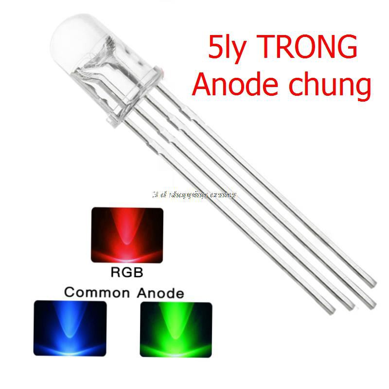 [10 CON] Led 5mm TRONG 7 Màu RGB 4 chân A chung