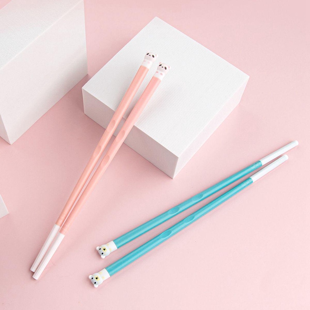 AUGUSTINA Đôi Đũa Silicone Nhẹ Chống Vi Khuẩn Có Thể Tái Sử Dụng Cho Trẻ Em