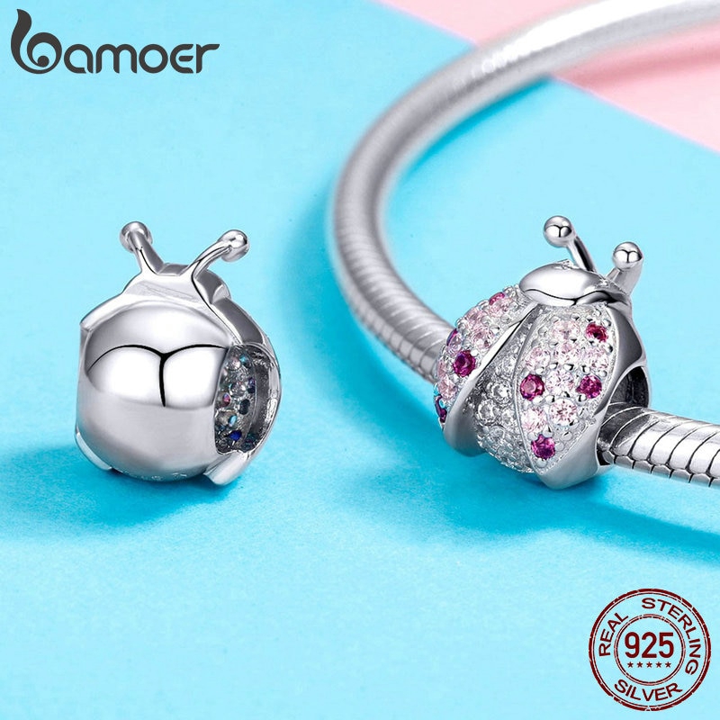 Bamoer Mặt Dây Chuyền Hình Bọ Rùa Mạ Bạc 925 Charms