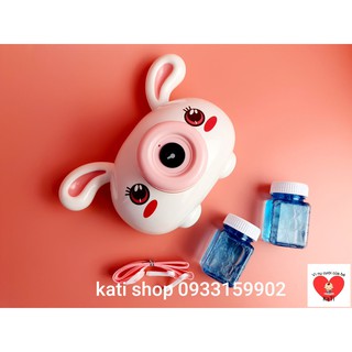 Máy ảnh thỏ cute thổi bong bóng