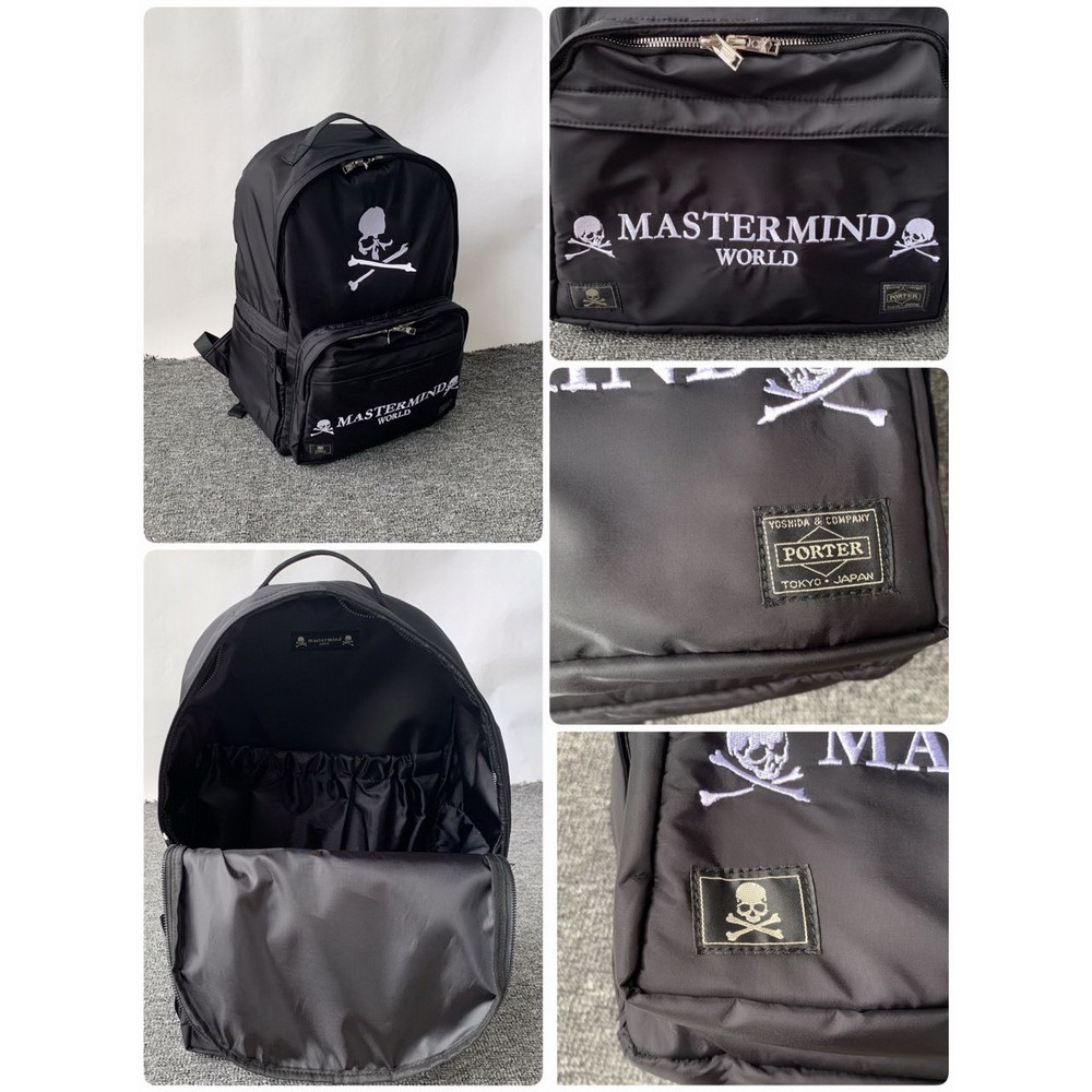 Balo Mastermind World logo embroidery black backpack