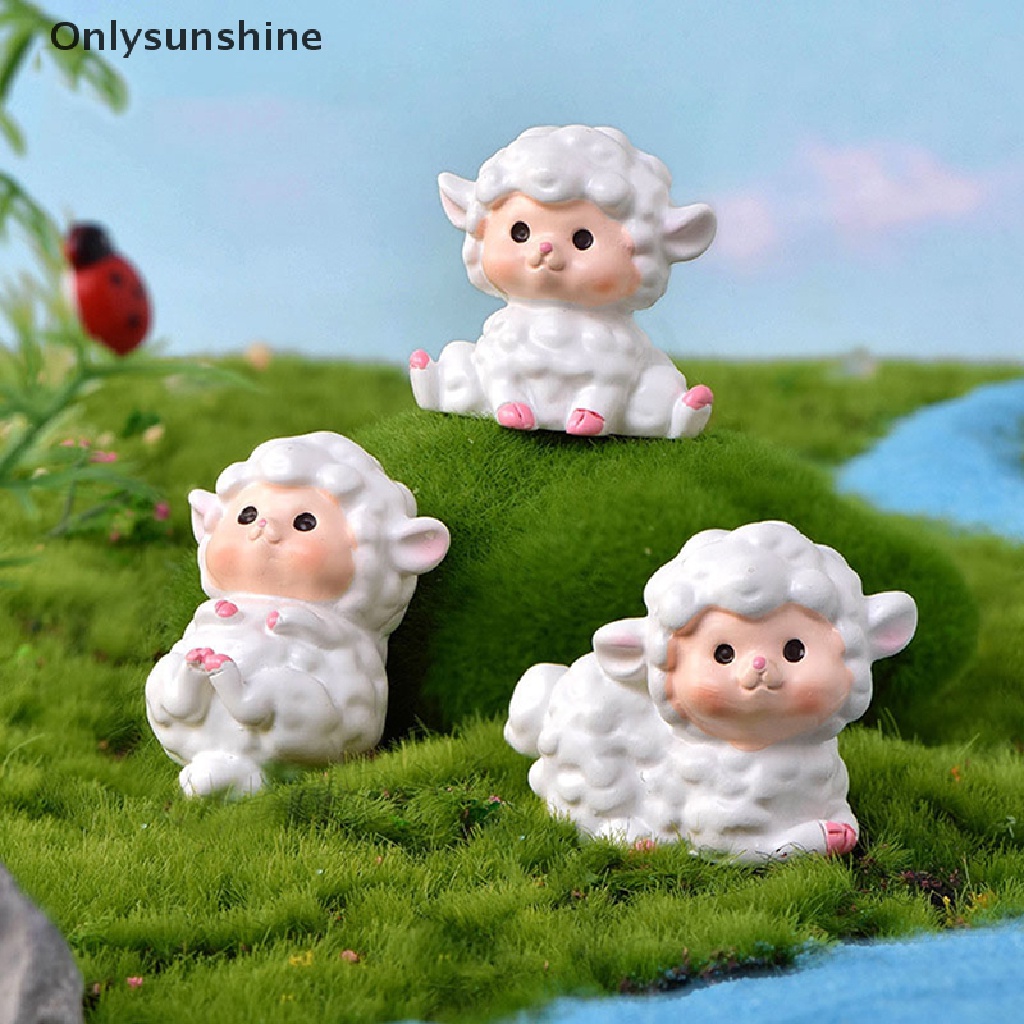 [Onlysunshine] Tượng Cừu Hoạt Hình Nhỏ Thủ Công Mỹ Nghệ Trang Trí Thu Nhỏ