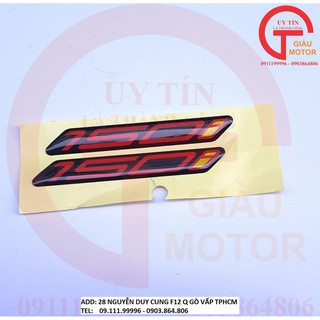 Cặp tem nổi số 150i dán xe honda click, vario , sh…màu đỏ đen