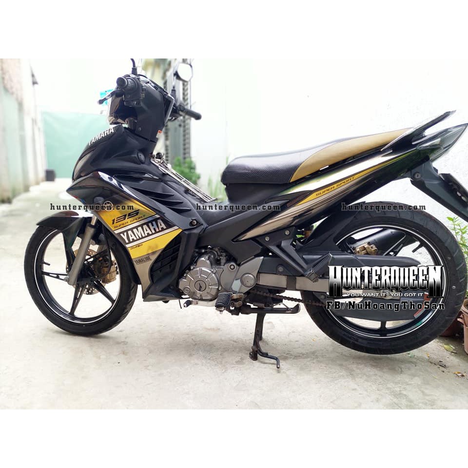 Tem rời Exciter 2011 - Chất liệu crom - YAMAHA LC vàng đen - Tùy chỉnh theo yêu cầu - Tem chế Exciter 135 chất lượng cao