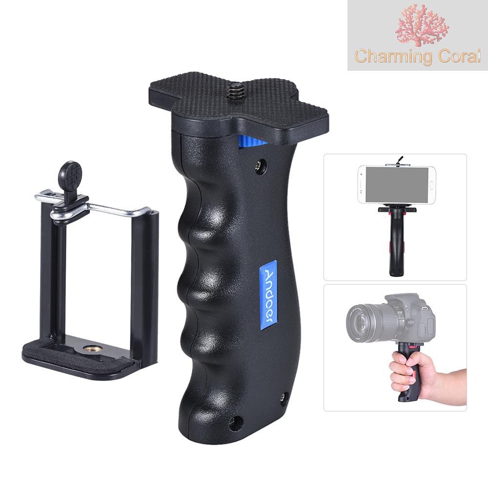 CTOY Andoer Cross-shaped Mini Universal Handheld Grip Handheld Stabilizer Holder + Adjustable Phone Holder with 1/4" Screw Mounts for 5.5-8.5cm Smartphone for GoPro Sony Xiaomi Action Camera DV Camera Light Camcorder for Trip