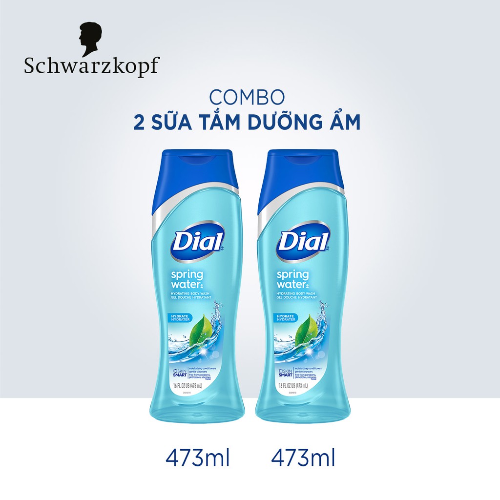 Combo 2 Sữa Tắm Dưỡng Ẩm Dial Spring Water 473ml/chai