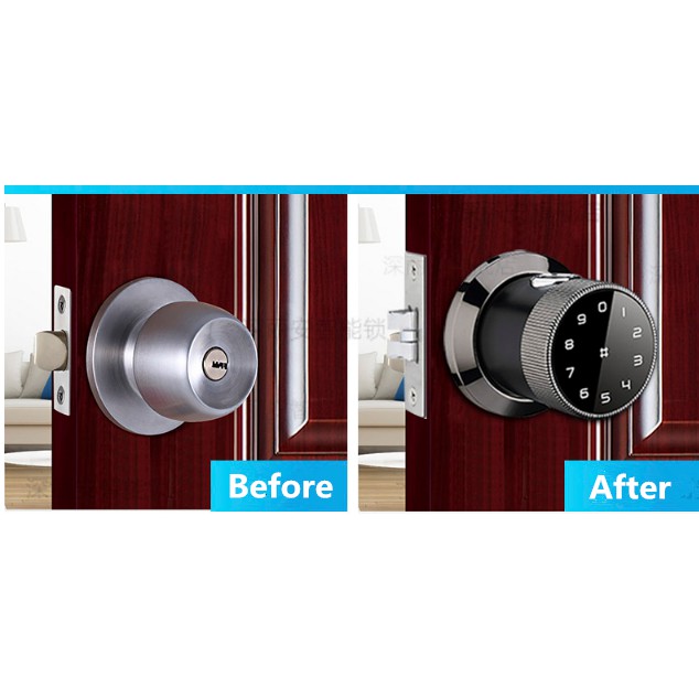 Khóa cửa thông minh DAIYA D2 khóa năm tròn phù hợp cho cửa gỗ, cửa thép