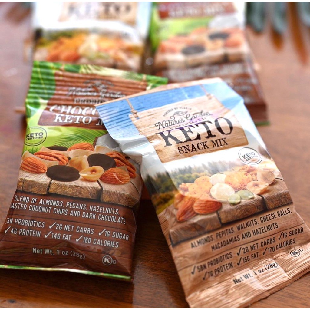 Keto snack - 1 gói hỗn hợp hạt ăn vặt Nature Garden Probiotic 28g cho người ăn kiêng, keto, gym