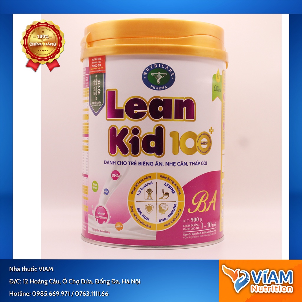 Sữa Lean Kid 100+ BA  400g & 900g - Dành cho trẻ Biếng Ăn