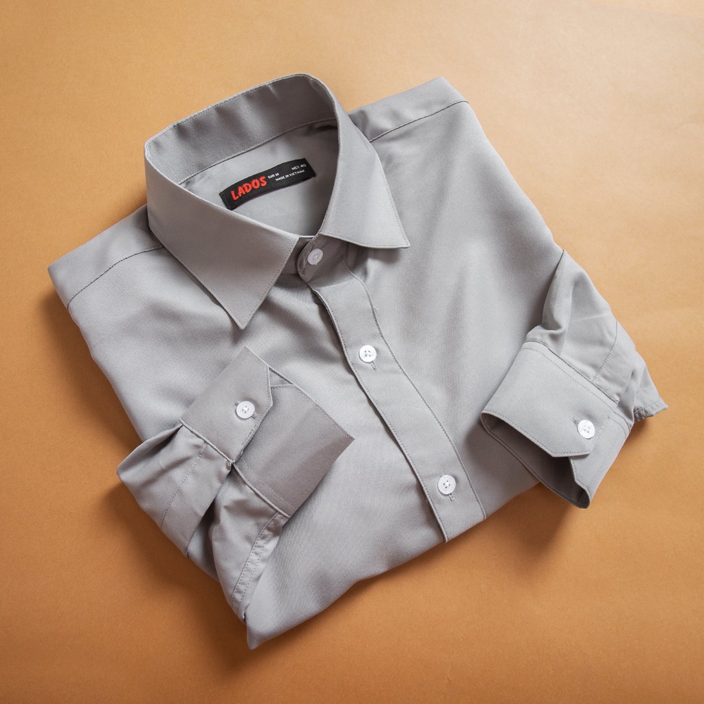 Áo sơ mi trơn tay dài nam LADOS - 3779 chất lụa mịn cao cấp có bigsize | BigBuy360 - bigbuy360.vn