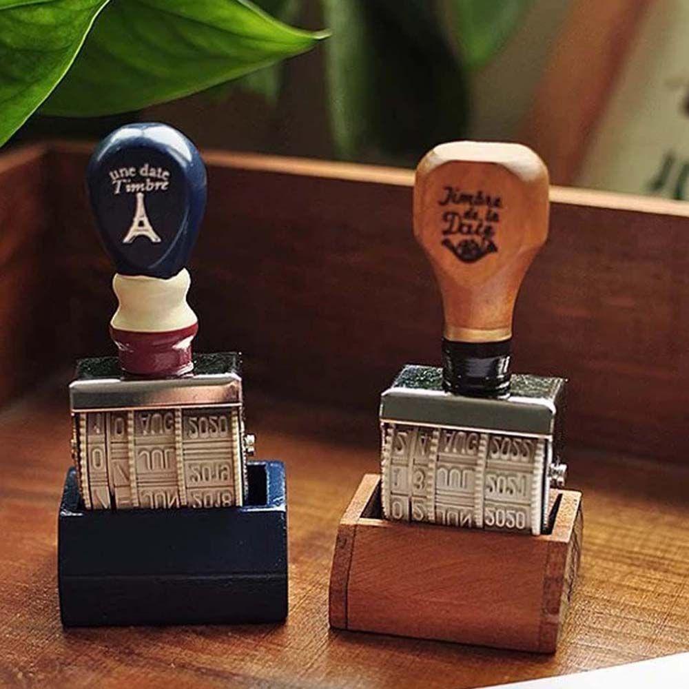 AUGUSTINA Con Dấu Lăn Bằng Gỗ Dùng Trang Trí Sổ Tay DIY Nắp Lật
