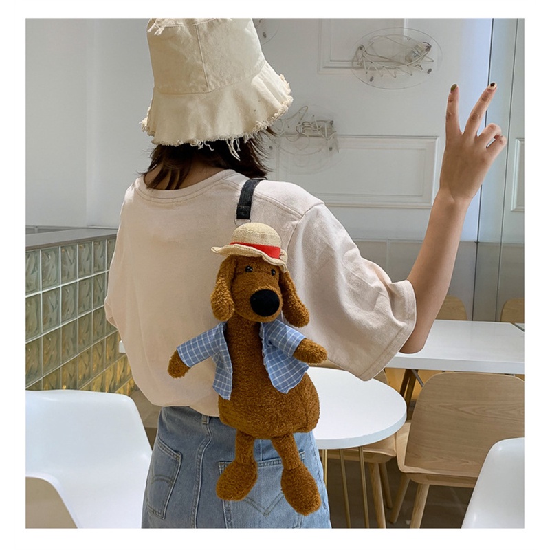 Động vật phim hoạt hình túi sang trọng Chéo Vai Túi Búp bê túi tay ấm hơn dễ thương búp bê sang trọng Túi