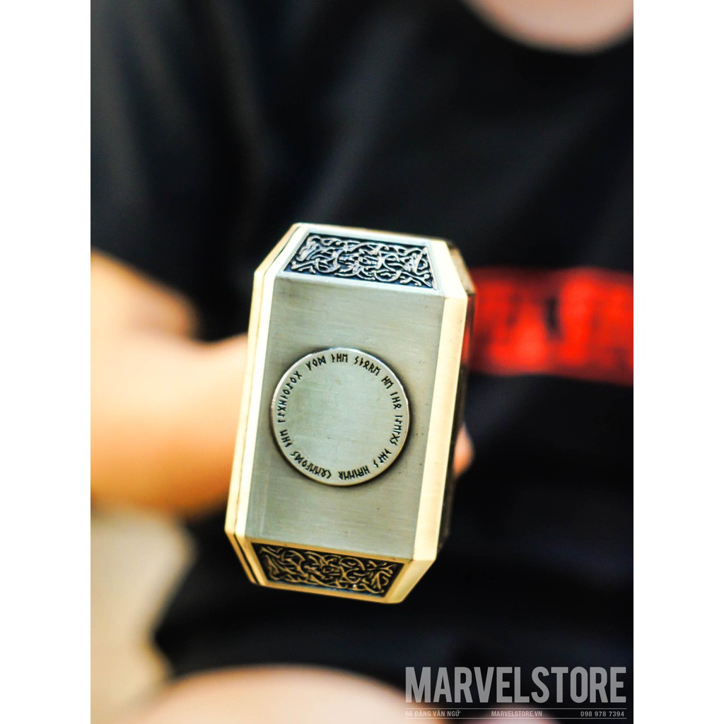 Búa Thor kim loại tỉ lệ 1/4 màu bạc đồ cosplay marvel