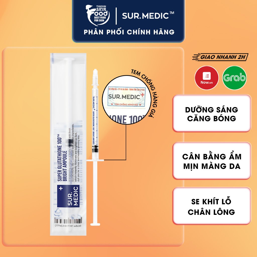 Tinh Chất Truyền Trắng Sur.Medic+ Super Glutathione 100TM Bright Ampoule