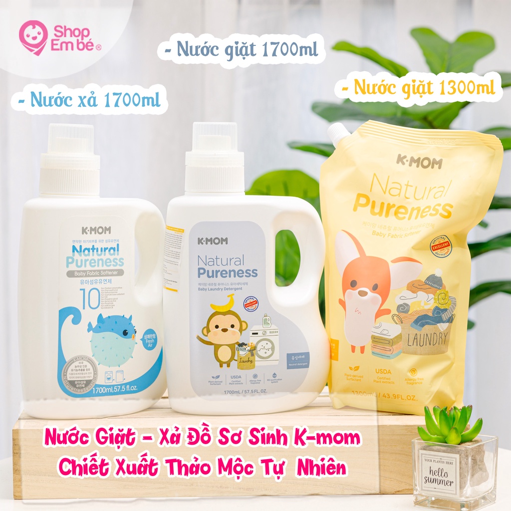 Nước Giặt Đồ & Nước Xả Sơ Sinh K-Mom Hàn Quốc Chiết Xuất Thảo Mộc Tự Nhiên