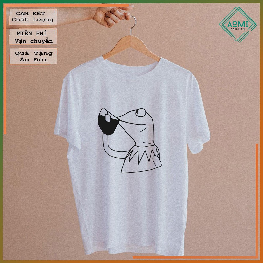 ÁO THUN Kermit Sippin Tea TAY LỠ CÁ TÍNH PHÔNG IN PHONG CÁCH HÀN QUỐC