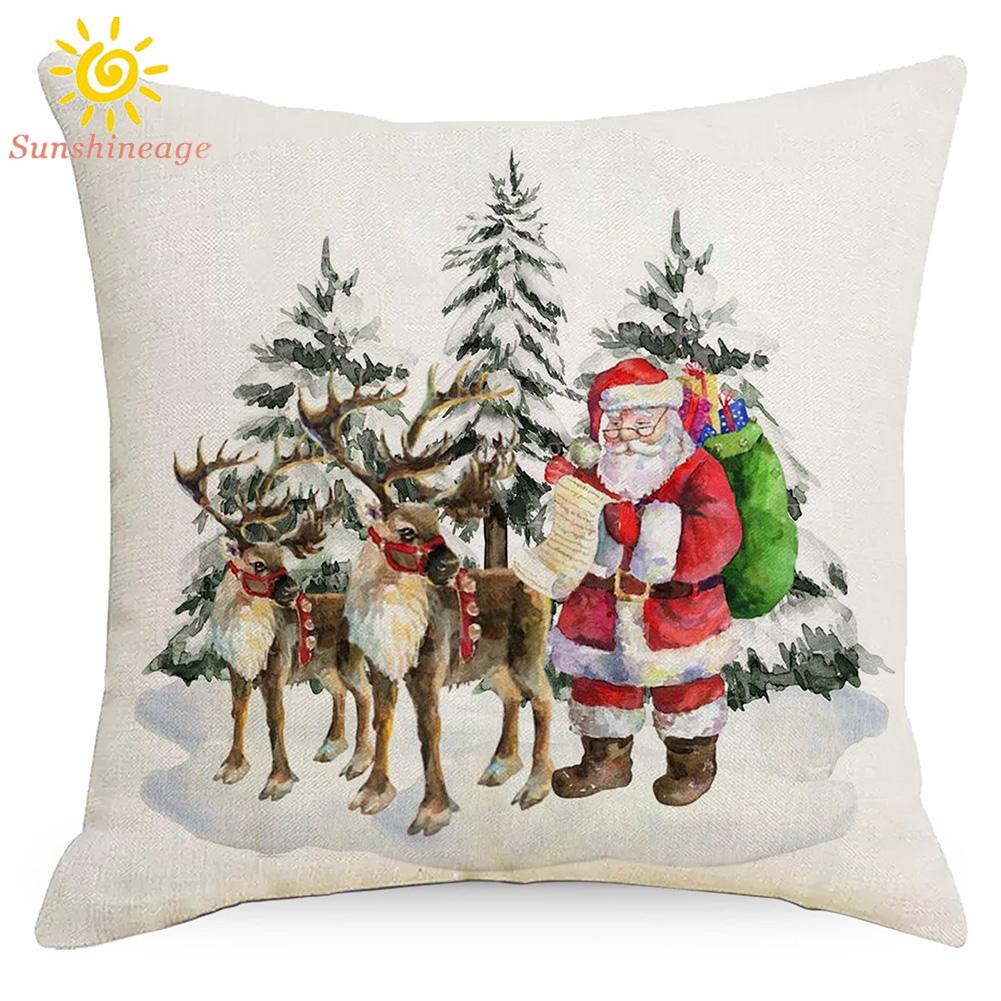 18&quot; 45cm Christmas Xmas Cushion Cover Pillow Case Sofa Home Décor Santa Claus