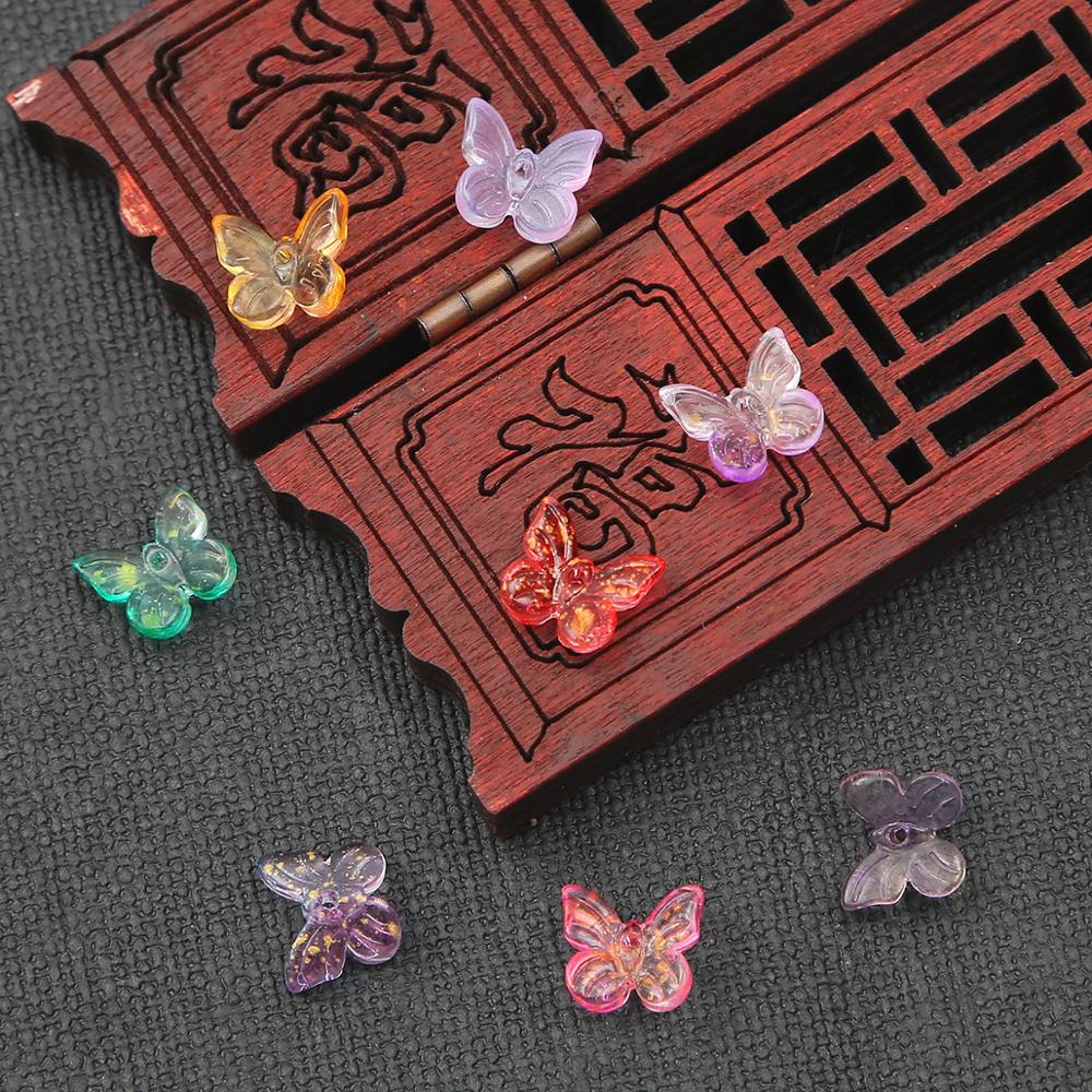 Set 10 hạt thủy tinh màu gradient làm trang sức thủ công