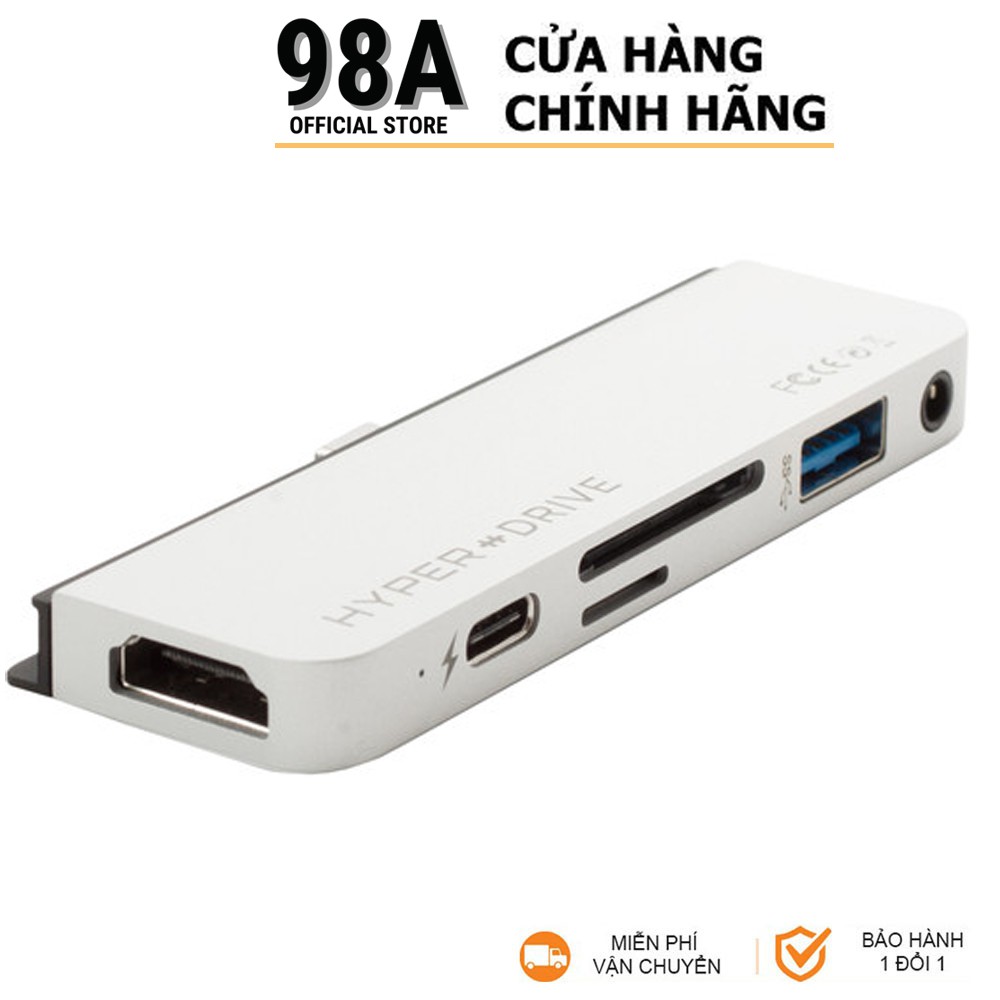 Cổng chuyển chuyên dụng HyperDrive 6-in-1 HDMI 4K/60Hz USB-C Hub cho iPad/Macbook - HD319B - Hàng Chính Hãng