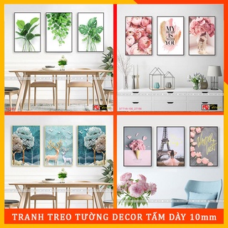 20 Bộ tranh dán tường 3 bức phong cách hiện đại - Tranh decor trang trí kèm băng dính xốp