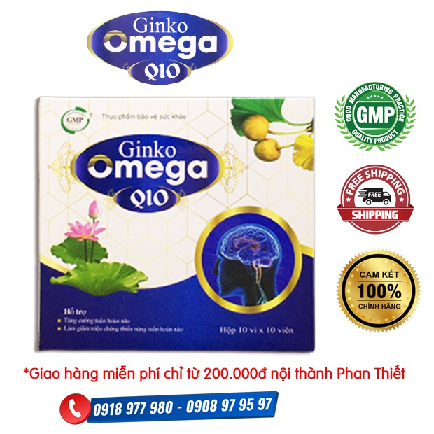 Ginkgo Omega Q10 - Hỗ trợ tăng cường tuần hoàn não, làm giảm triệu chứng thiểu năng tuần hoàn não