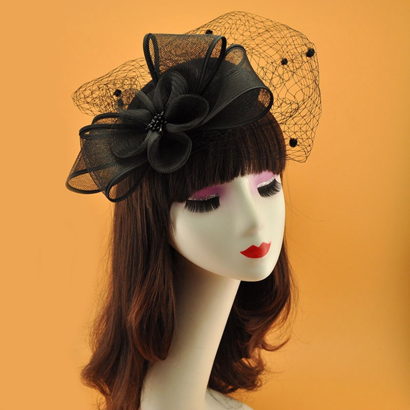 Mũ Lưới Thắt Nơ Phối Mạng Che Mặt Dùng Chụp Ảnh Tiệc Cưới