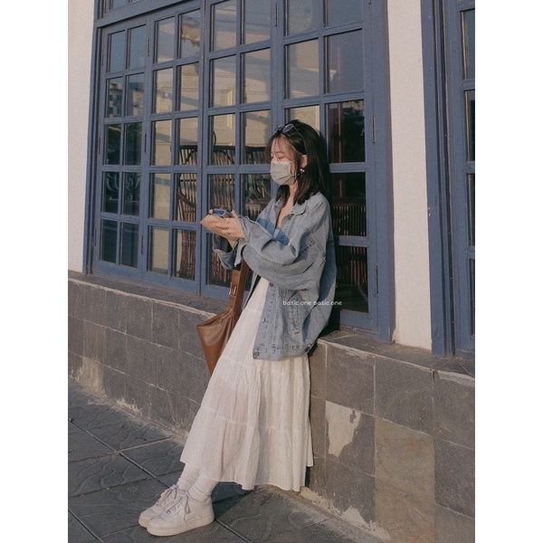 Áo khoác denim form oversize in tag habitual Bazic one