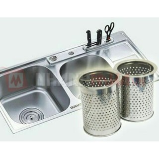 Dụng cụ lọc rác bồn rửa chén inox lồng sâu có quai cầm