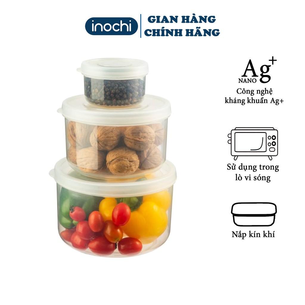 [CÓ QUÀ TẶNG] BỘ 3 Hộp Đựng Thức ăn -Thực Phẩm Hokkaido inochi Nhựa Cao Cấp Để Tủ Lạnh Giữ Nhiệt BOHTP | BigBuy360 - bigbuy360.vn