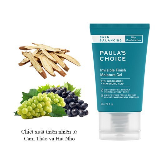 Kem dưỡng ẩm kiểm soát dầu cho da thoáng mịn Paula’s Choice Skin Balancing Invisible Finish Moisture Gel 60ml