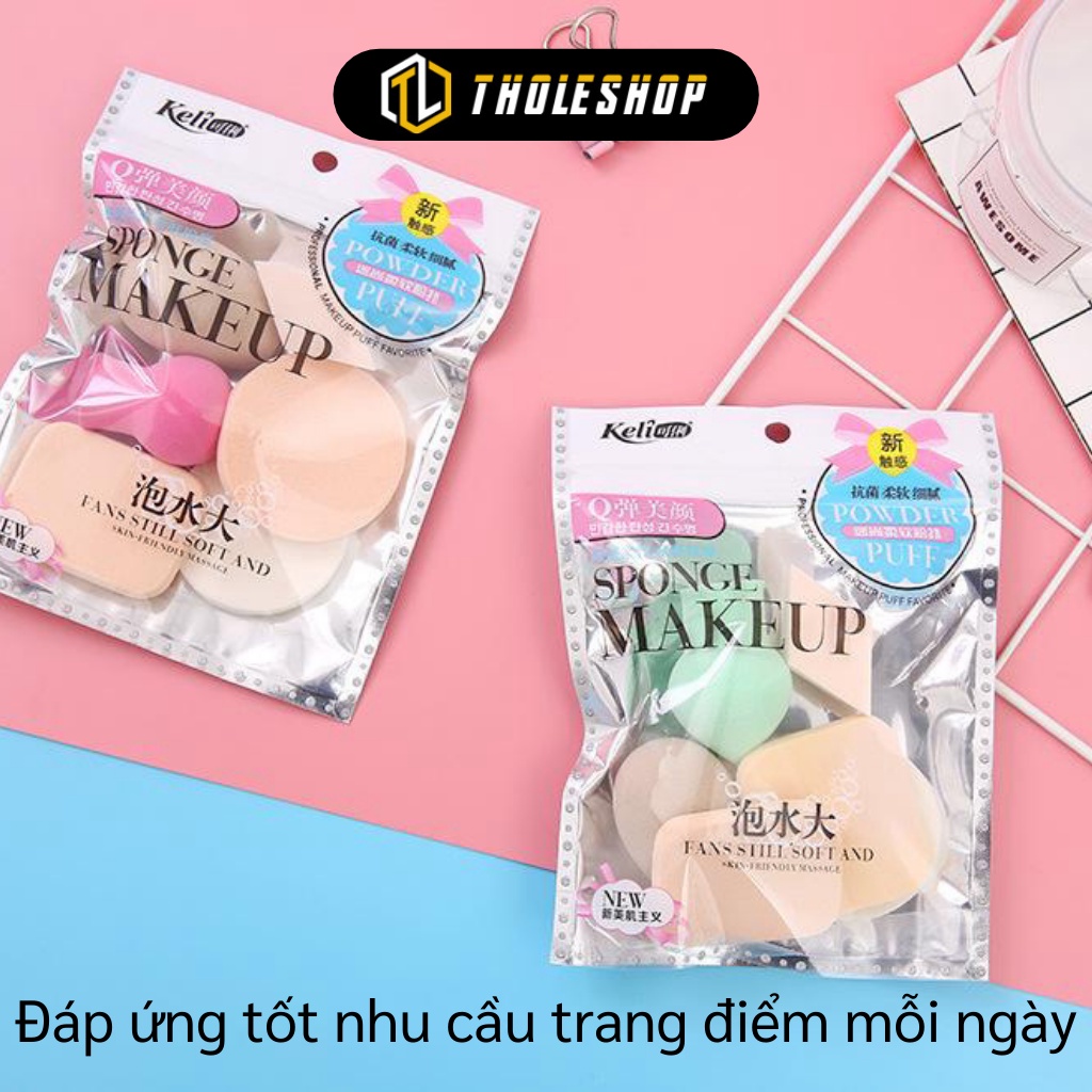 Mút Trang Điểm - Combo 6 Mút Tán Kem Nền, Makeup Mềm Mại Nhiều Loại Khác Nhau 5010