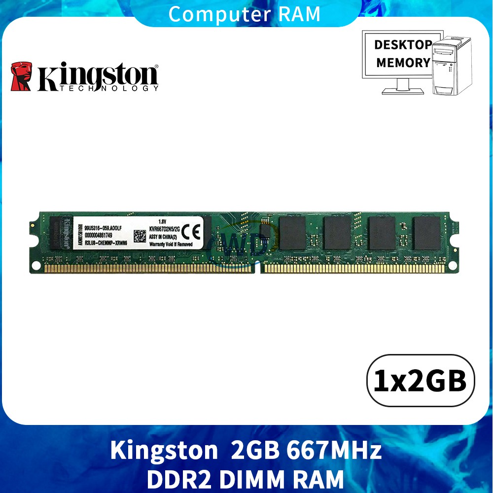 DDR2 RAM 2GB PC2-5300U 667Mhz 240Pin KVR67D2N5 / 2G Máy Tính Để Bàn MEMORY Cho Kingston ZT BD22