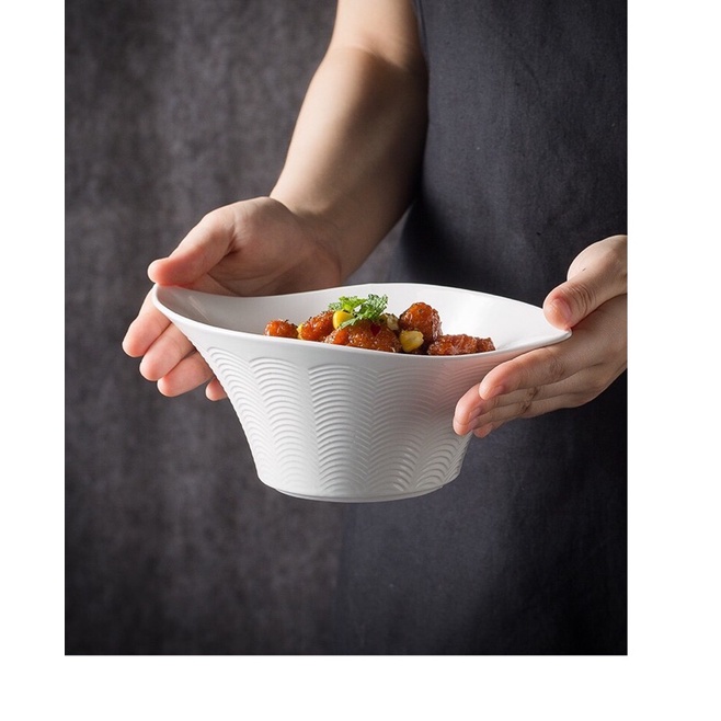 Tô sâu lòng đựng canh, soup sứ trắng phong cách Bắc Âu