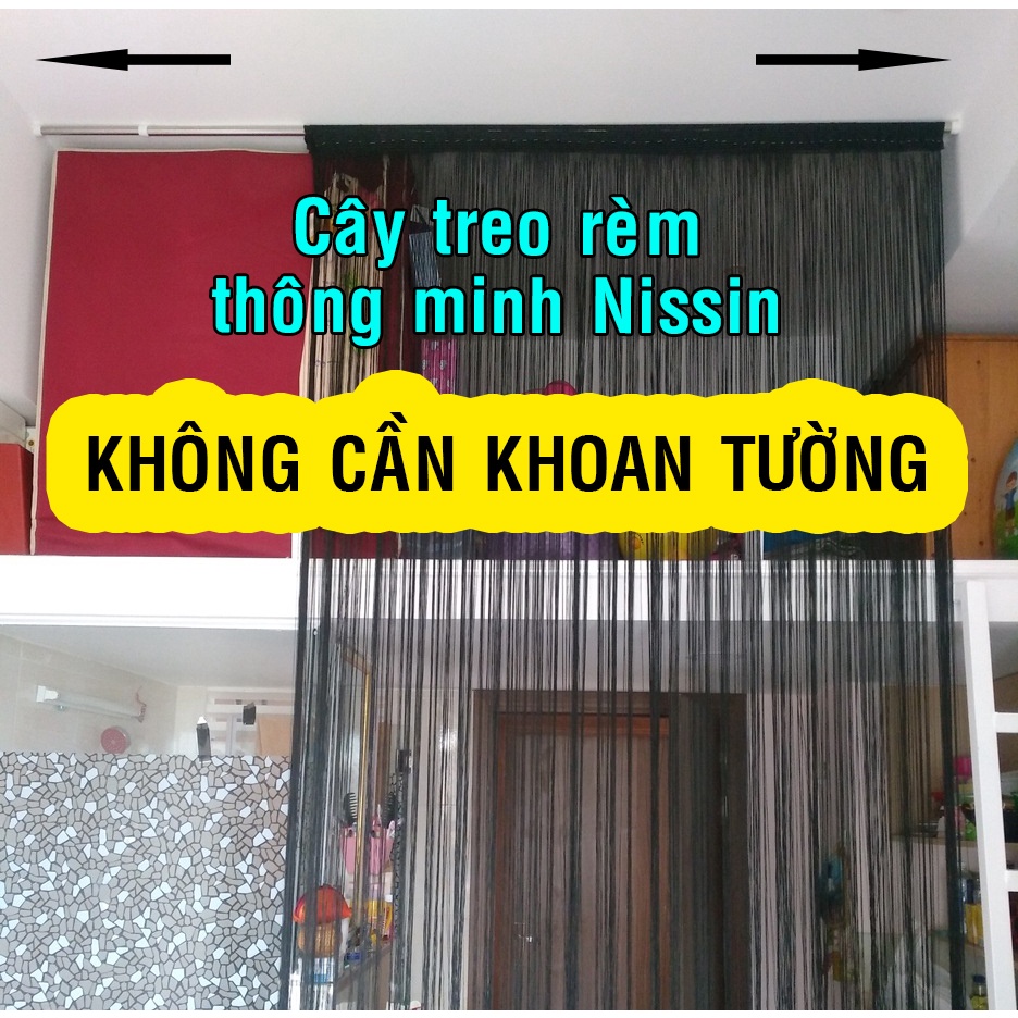 Thanh treo rèm ĐA NĂNG Không Cần khoan - Thanh treo thông minh Nissin size N6 (2.0m ~ 2.3m)