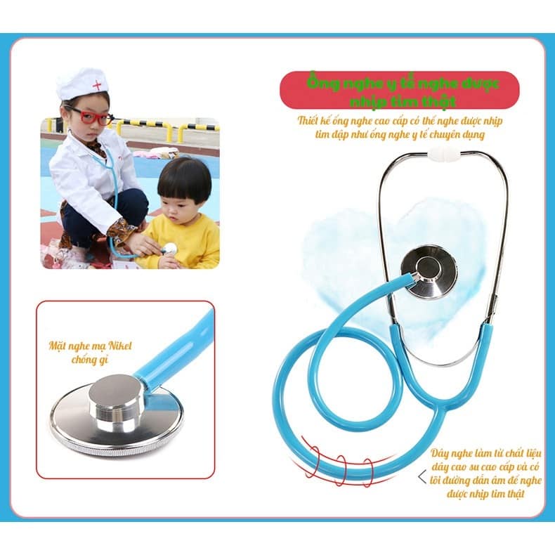 Bộ Đồ Chơi Bác Sĩ Bằng Gỗ Loại 1- Đồ Chơi Nhập Vai- Hướng Nghiệp- Bé tập làm bác sỹ