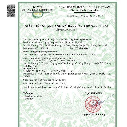 Saticalci plus MK7  - hỗ trợ phát triển chiều cao, phòng ngừa loãng xương cho trẻ từ 1 tuổi trở lên
