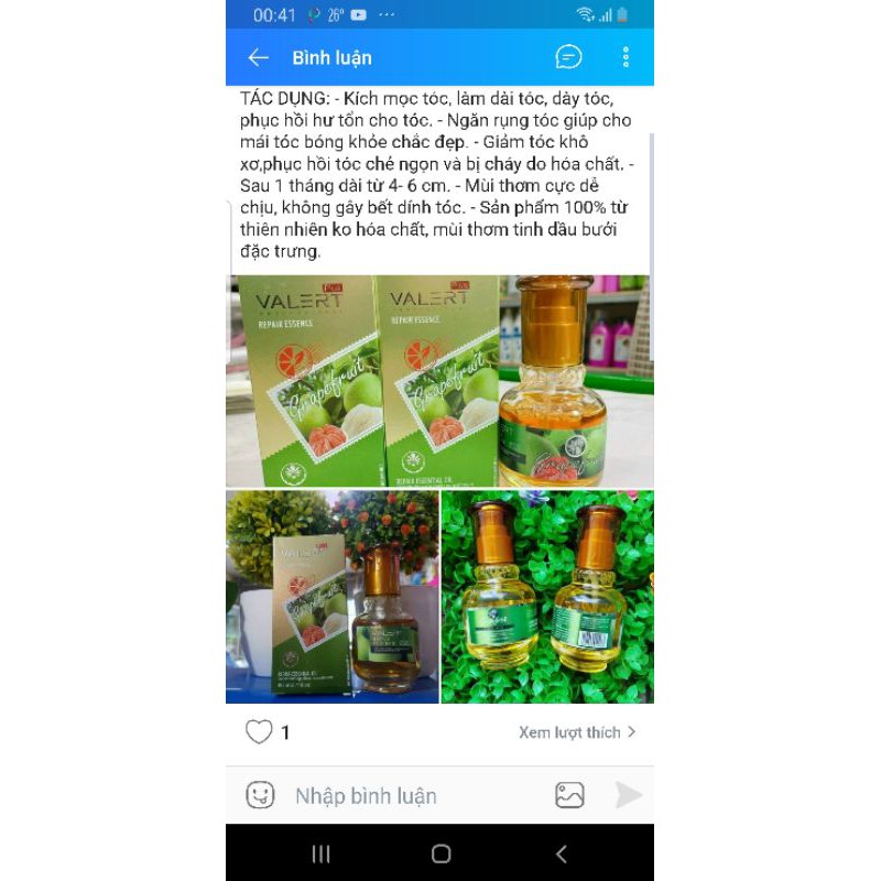 tinh dầu bưởi dưỡng tóc